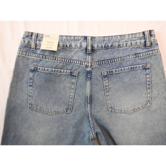 New Women's Wide Leg Jeans White Ribbon Bow Accent Sz 11 30 TenThirty - Picture 5 of 12